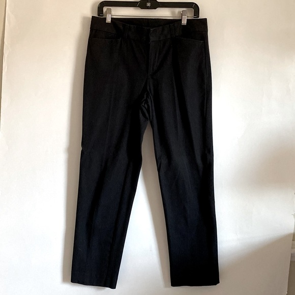 DARK GRAY PLEATED MID RISE COTTON BLEND DRESS PANTS - Picture 1 of 7